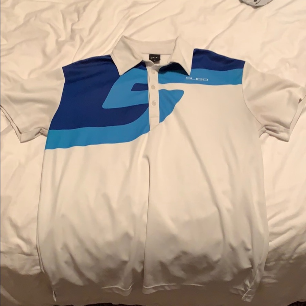 White Sligo men’s golf shirt